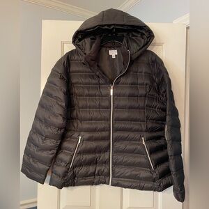 Time and Tru Black Quilted Jacket